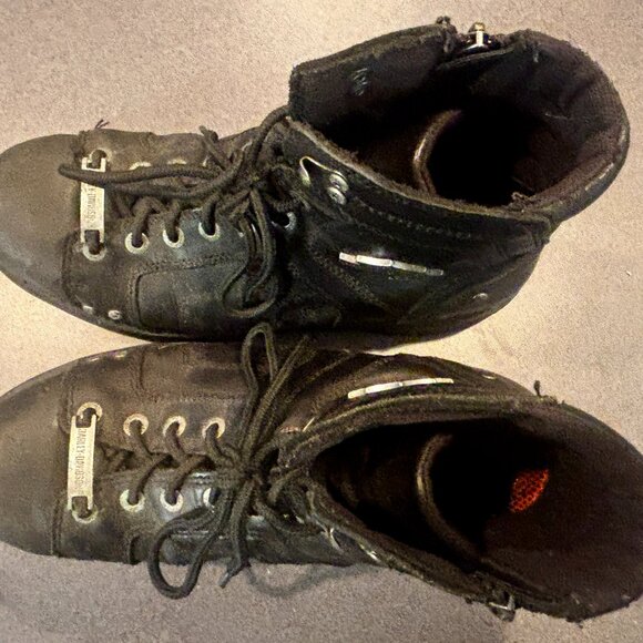 ~~Harley Davidson Boots Mens Size 9M Black Lace Up Side Zip Motorcycle D96111.. - Picture 3 of 9
